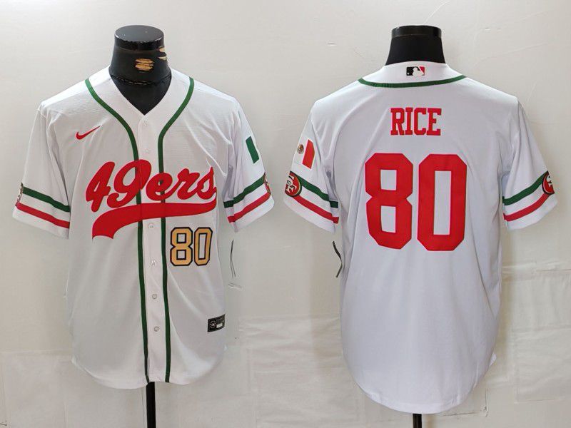 Men San Francisco 49ers #80 Rice White Joint Name 2024 Nike Limited NFL Jersey style 2->san francisco 49ers->NFL Jersey
